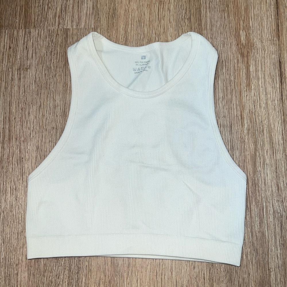 White Cropped Tank